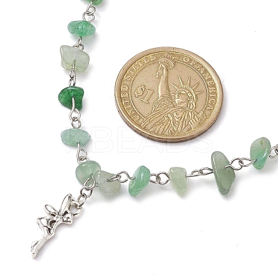 Natural Green Aventurine Chip Beads Necklaces for Women NJEW-JN04804-1