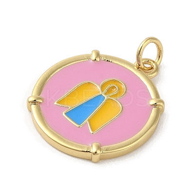 Rack Plating Brass Enamel Pendants KK-C052-35G-01-1