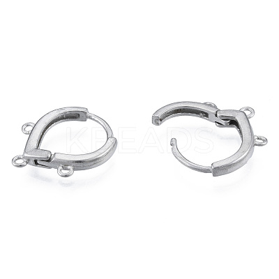 Tarnish Resistant 304 Stainless Steel Hoop Earrings Findings STAS-N092-193-1