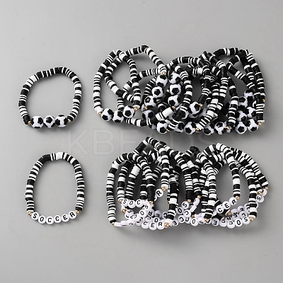 24Pcs Polymer Clay Heishi Beaded Stretch Bracelets BJEW-WH0042-009B-1