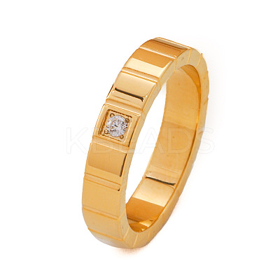 304 Stainless Steel & Cubic Zirconia Finger Rings FS-WG10832-04-1