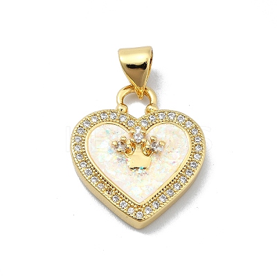 Brass Micro Pave Clear Cubic Zirconia Pendants KK-A221-19E-G-1