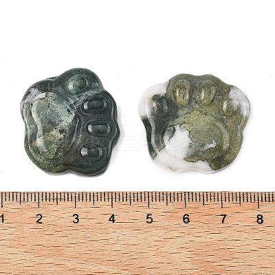 Natural Moss Agate Carved Cabochons G-I395-A05-1