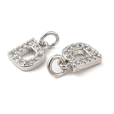 Brass Micro Pave Grade AAA Cubic Zirconia Charms LS-ZIRC-P067-11P-D-NR-1