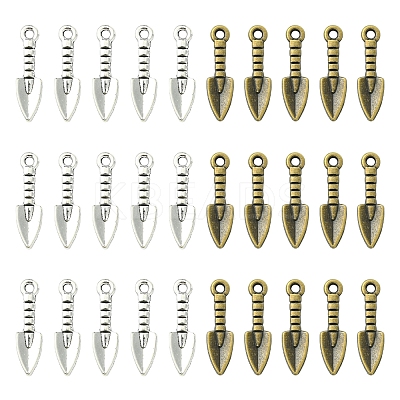 60Pcs 2 Colors Tibetan Style Alloy Pendants TIBEP-FS0001-23-1