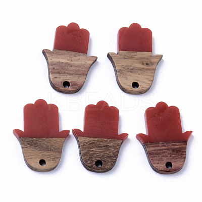 Resin & Walnut Wood Pendants RESI-N025-011A-B03-1