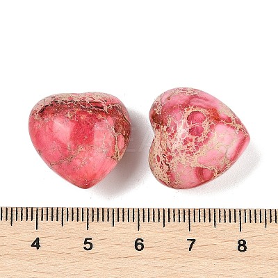 Dyed Natural Imperial Jasper Heart Palm Stone G-Q021-03C-1