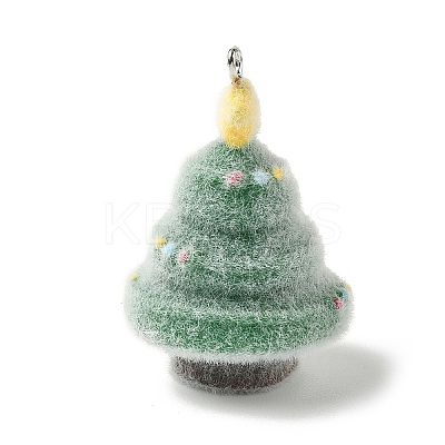 Christmas Flocky Opaque Resin Pendants LS-FIND-A058-01B-1