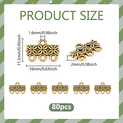 80Pcs Tibetan Style Zinc Alloy Chandelier Components Links FIND-PH0023-04AG-1