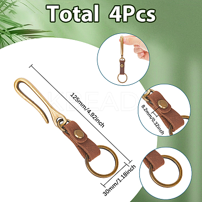 4Pcs Alloy U Shape Belt Hook Keychains KEYC-SC0002-19A-1