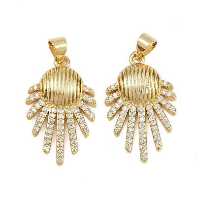 Brass Micro Pave Cubic Zirconia Pendants KK-C132-33G-1