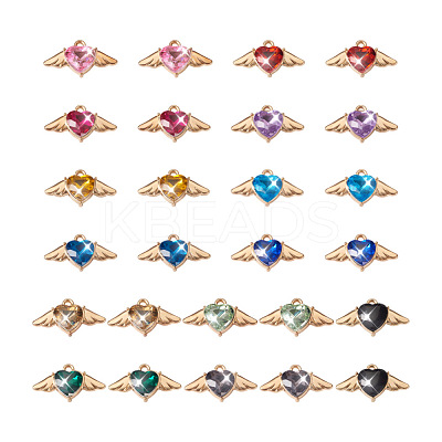 26Pcs 13 Colors Zinc Alloy Rhinestone Pendants FIND-SW0001-25-1