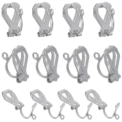 40Pcs 304 Stainless Steel Clip-on Earring Findings STAS-SC0005-84P-1