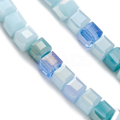 Gradient Color Electroplate Glass Bead Strands X1-GLAA-E042-05A-1