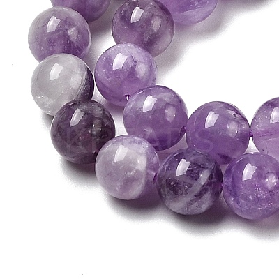 Natural Lavender Amethyst Round Bead Strands G-O134-08-6mm-01-1