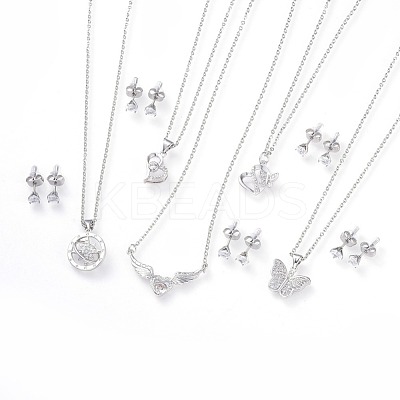 304 Stainless Steel Jewelry Sets SJEW-F211-04-P-1