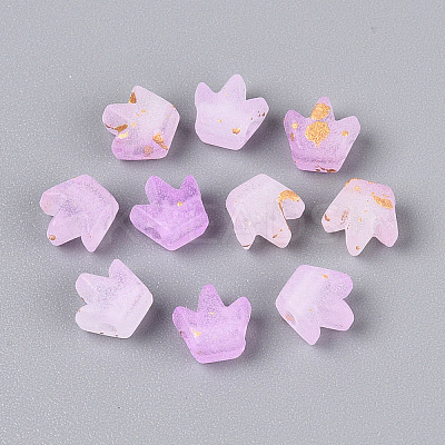 Frosted Transparent Acrylic Beads FACR-T009-01G-1