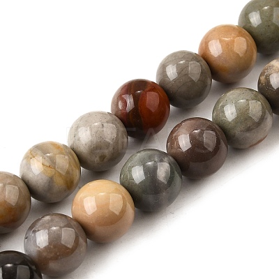Natural Picture Jasper Beads Strands G-S390-07-8mm-1