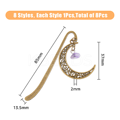 1 Set Tibetan Style Alloy Hook Bookmarks AJEW-FH0003-72A-1