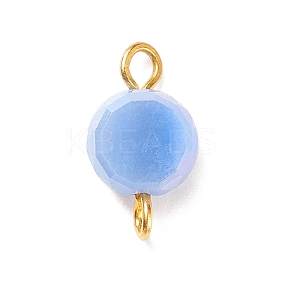 Electroplate Opaque Glass Connector Charms PALLOY-JF01537-1