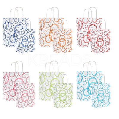 36Pcs 12 Styles Rectangle Bubble Paper Gift Bags CARB-NB0001-12-1