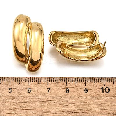 Ion Plating(IP) 304 Stainless Steel Stud Earrings LS-EJEW-G395-01G-1