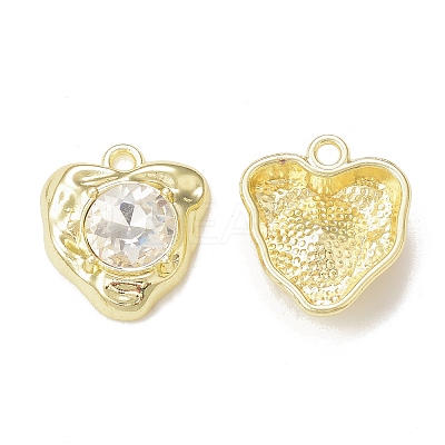 Rack Plating Alloy Glass Pendants PALLOY-P291-03G-02-1