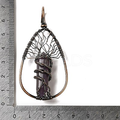 Natural Amethyst Double Terminal Pointed Faceted Bullet Big Pendants G-Q015-01F-1