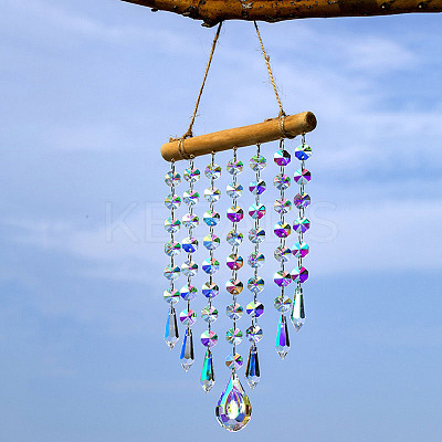 Glass Octagon Beads Suncatchers Hanging Ornaments PW-WG771C5-01-1