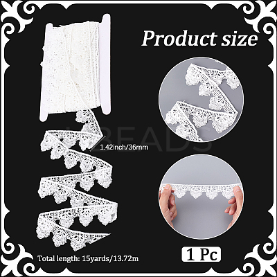 15Yards Milk Fibre Embroidery Flower Lace Trim OCOR-CY0001-55-1