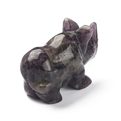 Natural Amethyst Carved Healing Rhinoceros Figurines DJEW-M008-02H-1
