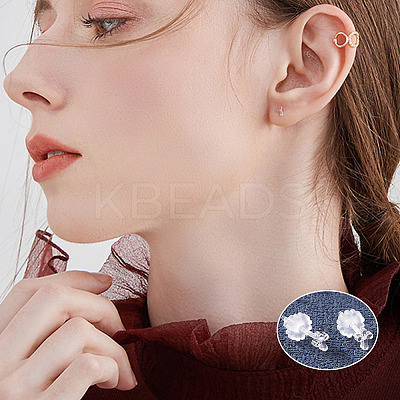 60 Sets 6 Style Crown & Cross & Swan & Vortex Transparent Resin Stud Earrings for Women EJEW-BG0001-02-1