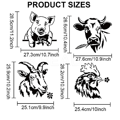 1 Set PET Hollow Out Drawing Painting Stencils DIY-MA0003-15-1