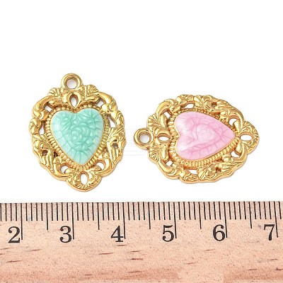 304 Stainless Steel Enamel Pendants STAS-I346-61G-1