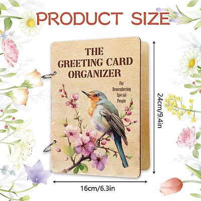 1 Set Wooden 2-Ring Loose Leaf Binder Postcard Phote Album Cover DIY-SD0001-02A-1