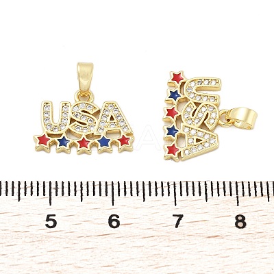 Brass Micro Pave Cubic Zirconia Pendants KK-H206-13G-1