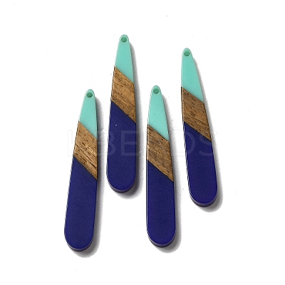Opaque Resin & Walnut Wood Pendants RESI-D060-A-04-1