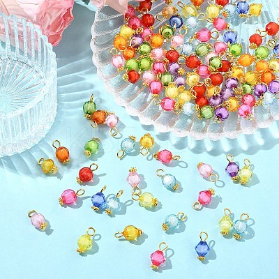 100Pcs Transparent Acrylic Bead in Bead Pendants PALLOY-YW00078-01-1