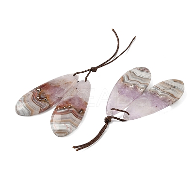 Natural Amethyst Lace Agate Pendants G-A244-09A-1