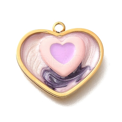 304 Stainless Steel Enamel Pendants LS-STAS-Q347-01G-B-1