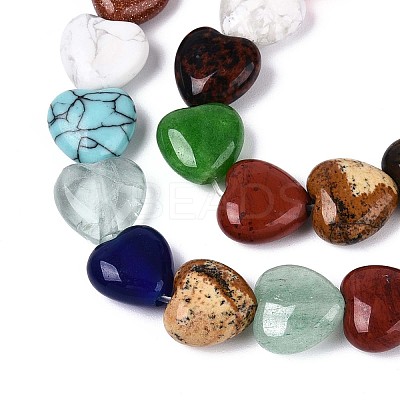 Natural & Synthetic Mixed Stone Beads Strands G-T142-71-1