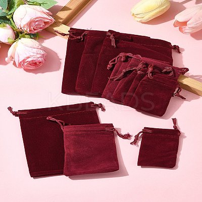 18Pcs 3 Styles Rectangle Velvet Drawstring Pouches TP-FS0001-04C-1