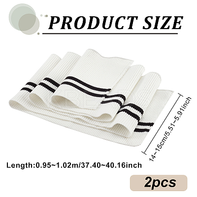 2Pcs 95% Cotton & 5% Elastic Fiber Ribbing Fabric for Cuffs FIND-BC0004-45B-1