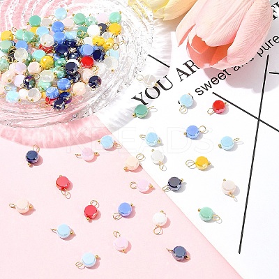 100Pcs Electroplate Glass Charms PALLOY-FZ00017-1