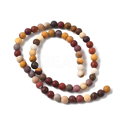 Frosted Round Natural Mookaite Beads Strands G-N0166-65-6mm-1