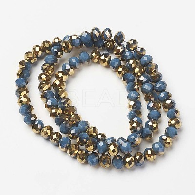 Electroplate Opaque Glass Beads Strands EGLA-A034-P4mm-O02-1