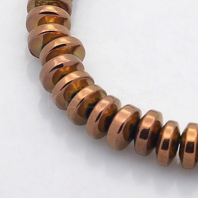 Electroplate Non-magnetic Synthetic Hematite Rondelle Beads Strands G-J216B-04-1