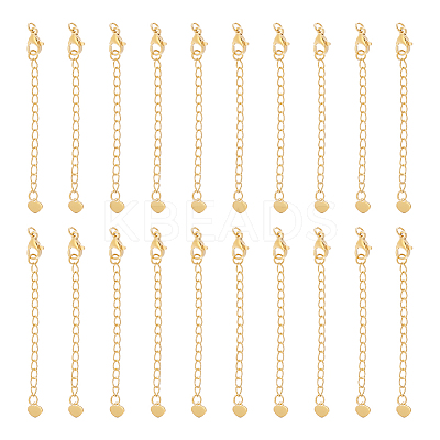 20Pcs 304 Stainless Steel Chain Extender STAS-UN0060-87G-1