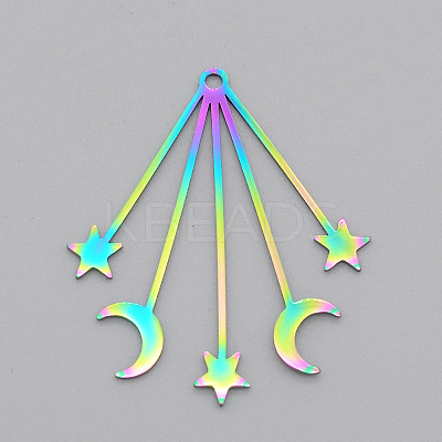 Ion Plating(IP) 201 Stainless Steel Pendants STAS-S105-LA580-1