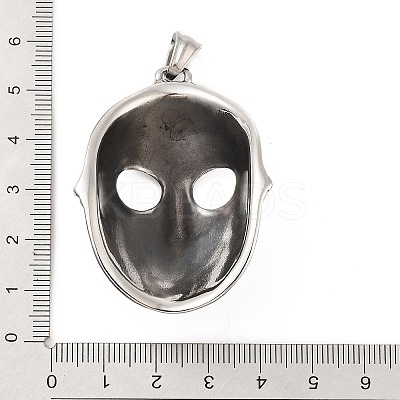 Retro 304 Stainless Steel Big Pendant Rhinestone Setting STAS-I205-09AS-1